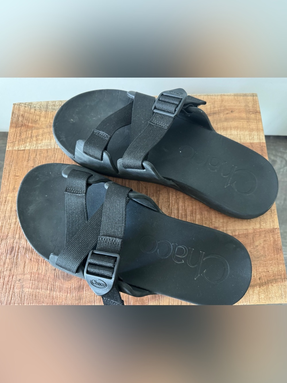Chaco Black Webbing Slide Sandals